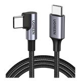 Cable USB-C a USB-C / 1 Metro (3.28 Pies) / Conector 90° / Carga 60W / 480 Mbps / Nylon Trenzado / Aluminio UGREEN - Imagen 1
