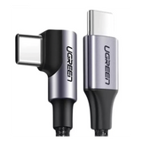 Cable USB-C a USB-C / 1 Metro (3.28 Pies) / Conector 90° / Carga 60W / 480 Mbps / Nylon Trenzado / Aluminio UGREEN - Imagen 3