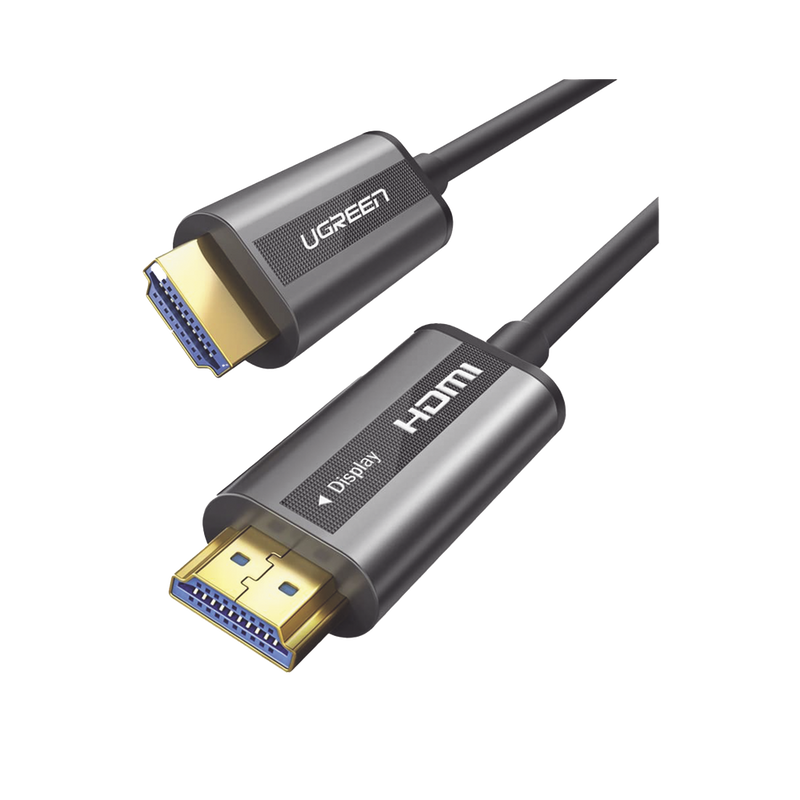 Cable HDMI de 50 Metros por Fibra Óptica 4K@60Hz Fibra de 4 núcleos + Cobre estañado de 7 núcleos Compatible con HDMI 2.0 Alta velocidad 18 Gbps 3D HDR Carcasa de Zinc Premium 50219