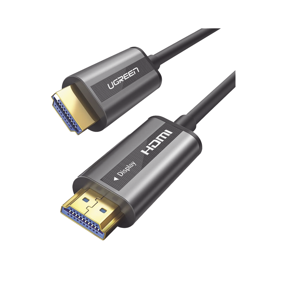 Cable HDMI de 50 Metros por Fibra Óptica 4K@60Hz Fibra de 4 núcleos + Cobre estañado de 7 núcleos Compatible con HDMI 2.0 Alta velocidad 18 Gbps 3D HDR Carcasa de Zinc Premium 50219