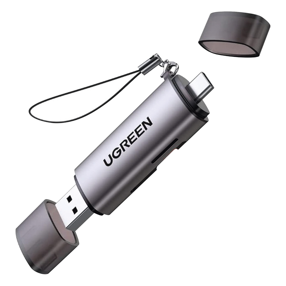 Lector de Tarjetas USB-C 3.1 + USB-A 3.0 5Gbps Dual SD MicroSD Lectura Simultánea Aluminio OTG UGREEN 50706 - Imagen 1