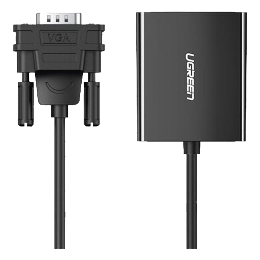Adaptador VGA a HDMI 1080P@60Hz Audio 3.5mm USB-C 5V Cable 15cm 28AWG UGREEN 50945 - Imagen 1