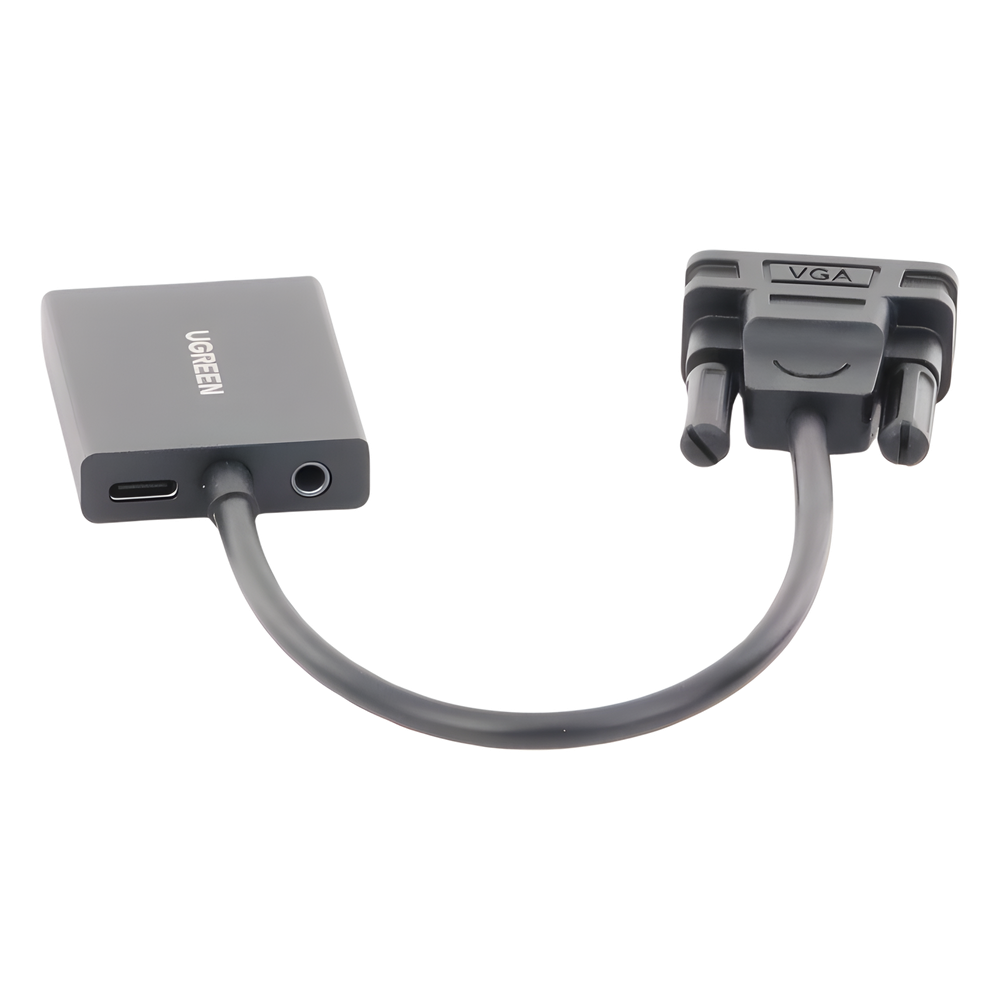 Adaptador VGA a HDMI 1080P@60Hz Audio 3.5mm USB-C 5V Cable 15cm 28AWG UGREEN 50945 - Imagen 3