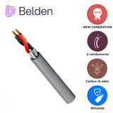 Bobina de Cable Belden 2x16 Blindado CMR 305 Metros Gris 5200FE 0081000 - Imagen 1
