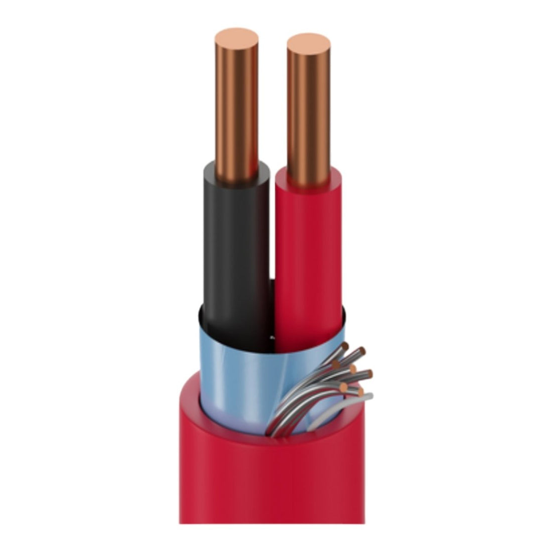 Bobina Cable Alarma Incendio 2x16 AWG Blindado FPLR 305m (1001ft) Rojo ...