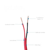 Bobina de alambre para alarma contra incendio Belden 2x16 AWG color rojo 305 Metros 5220UL 0021000 - SILYMX