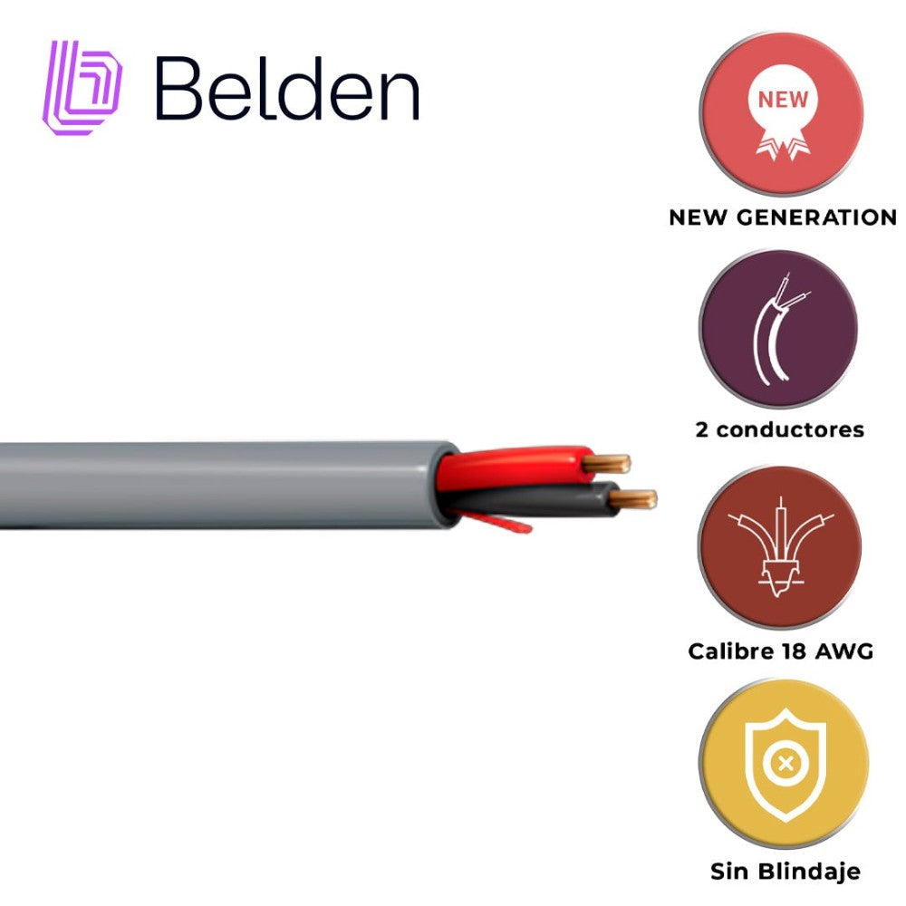 Bobina de Cable Belden 2x18 de Audio 305 Metros Negro 5300UE 0101000 - Imagen 1