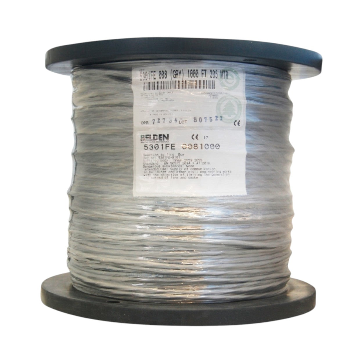 Bobina de Cable Belden 3x18 AWG Blindado Gris 305 Metros 5301FE 0081000 - SILYMX