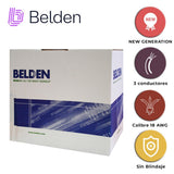 Cable Seguridad y Sonido 305m (1000ft) 3x18 AWG CMR Gris Interior Belden 5301UE 008U1000 - SILYMX