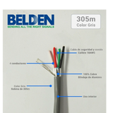 Bobina de Cable Belden 4x18 AWG Blindado 5302FE 305 Metros Gris 5302FE 0081000 - SILYMX