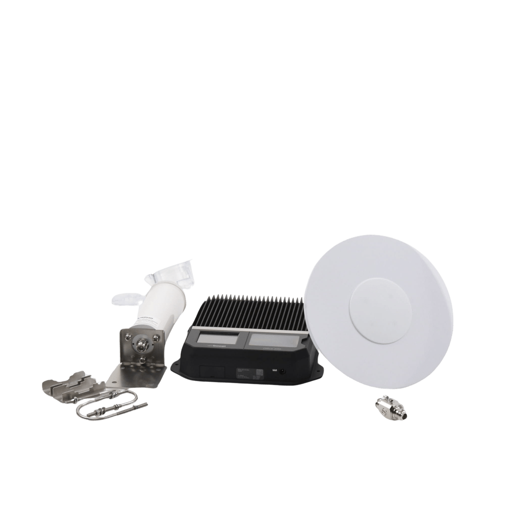 KIT Amplificador de señal celular 4G LTE, 3G y VOZ. Especial para cubrir áreas de hasta 4300 Metros Cuadrados por ser de grado comercial e industrial. - SILYMX