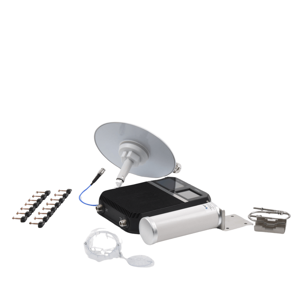 KIT Amplificador de señal celular 4G LTE, 3G y VOZ. Especial para cubrir áreas de hasta 4300 Metros Cuadrados por ser de grado comercial e industrial. - SILYMX