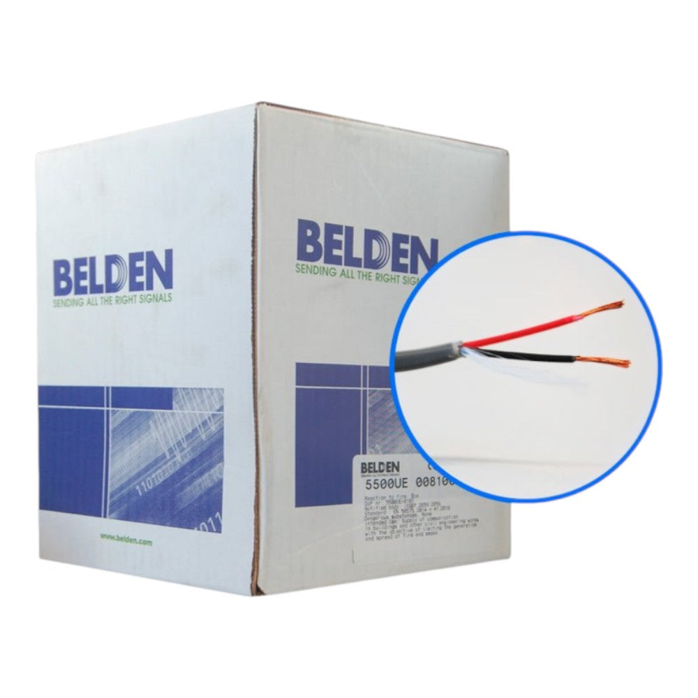 Bobina de Cable Belden 2x22 AWG CMR Sin blindar 305 Metros Gris - SILYMX