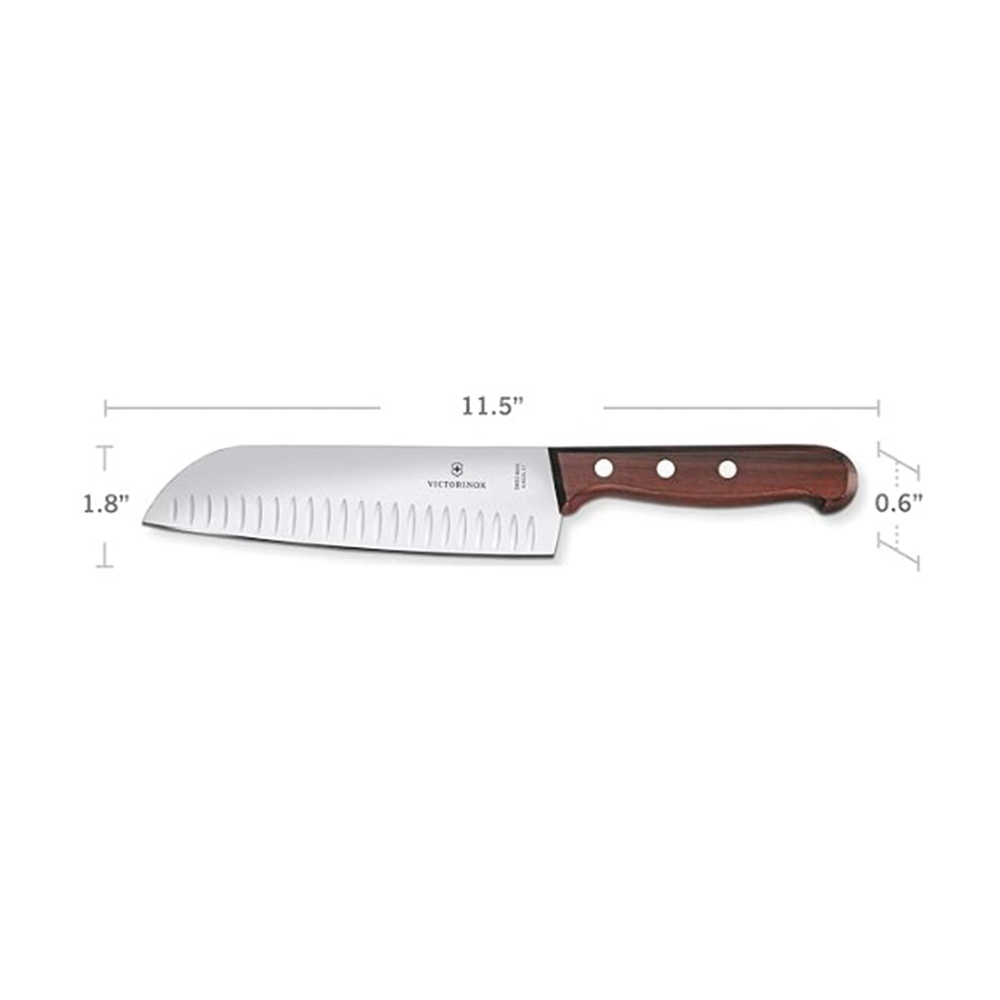 Cuchillo Santoku Wood de 17 cm Filo con Alvéolos Estilo Japonés 6.8520.17G - SILYMX