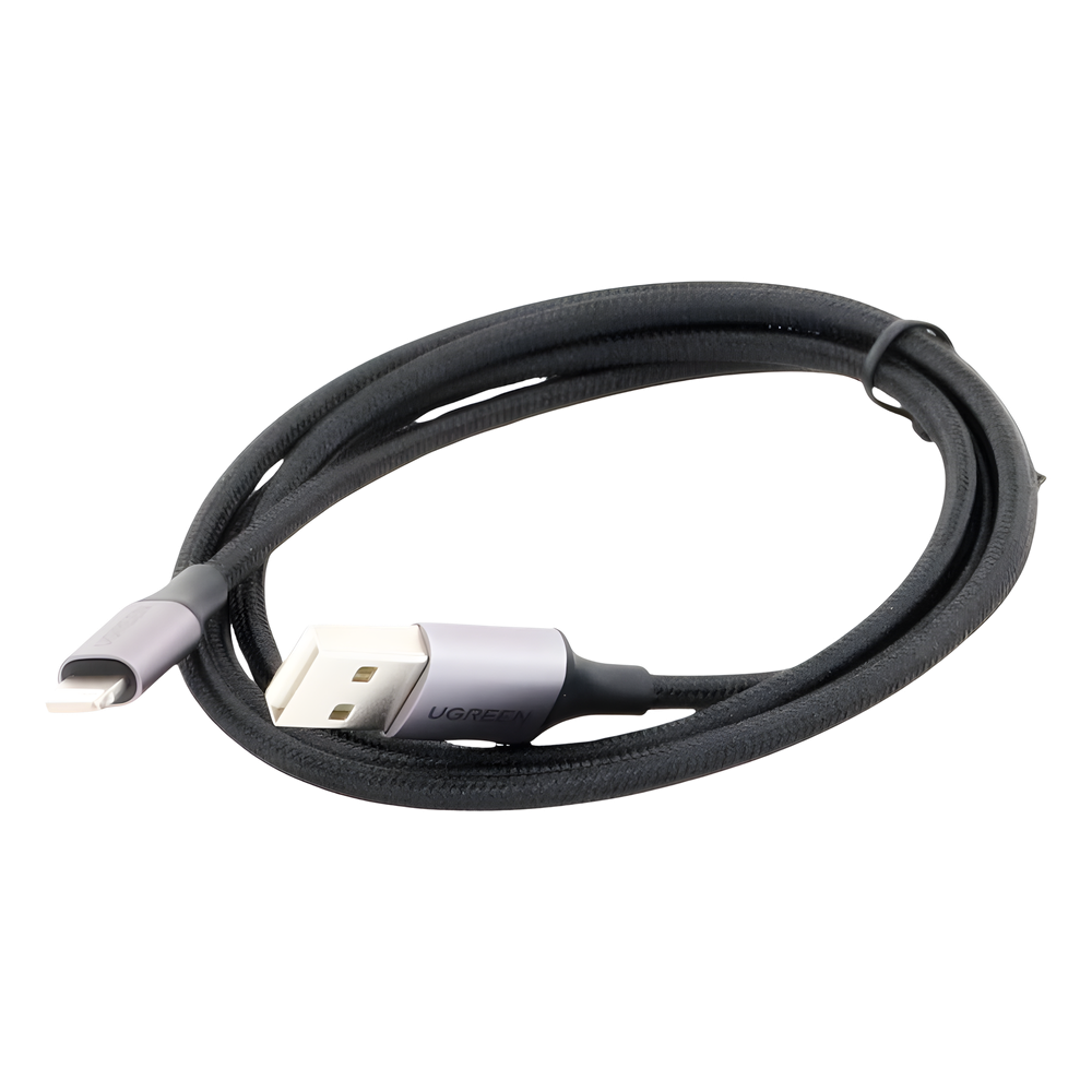 Cable USB-A a Lightning 1m (3.28ft) Certificado MFi 2.4A 480 Mbps Nylon Trenzado Aluminio UGREEN 60156 - Imagen 2