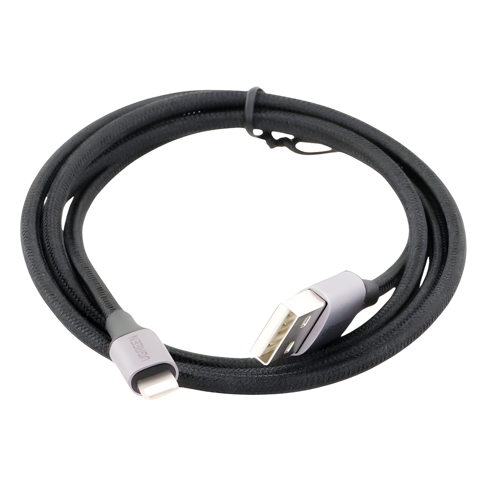 Cable USB-A a Lightning 1m (3.28ft) Certificado MFi 2.4A 480 Mbps Nylon Trenzado Aluminio UGREEN 60156 - Imagen 4