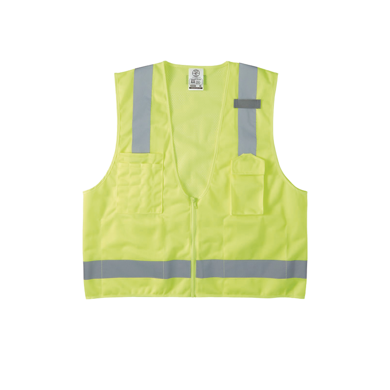 Chaleco de seguridad reflectante de alta visibilidad, mediano/grande. Con múltiples bolsillos de diferente capacidad KLEIN TOOLS 60269 - SILYMX