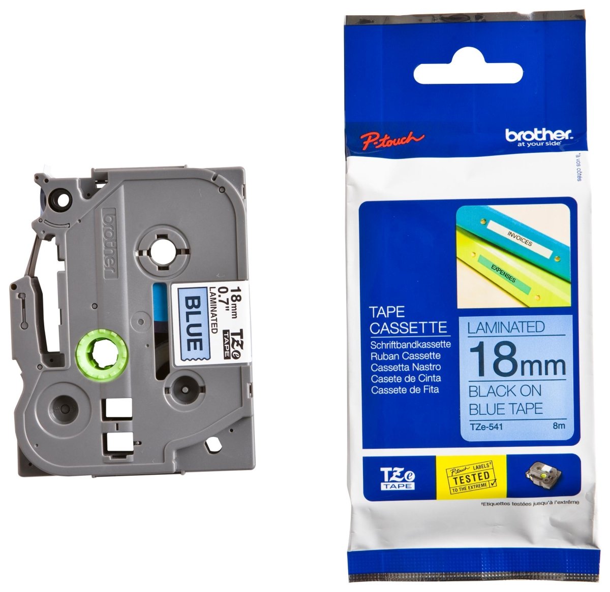 Cinta Brother TZE541 Negro sobre Azul, 18mm x 8m TZE541 - SILYMX