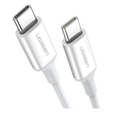Cable USB-C a USB-C Carga Rápida 60W PD3.0 480 Mbps 1m (3.3ft) Cubierta TPE Blanco UGREEN 60518 - Imagen 2