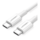 Cable USB-C a USB-C Carga Rápida 60W PD3.0 480 Mbps 1m (3.3ft) Cubierta TPE Blanco UGREEN 60518 - Imagen 3