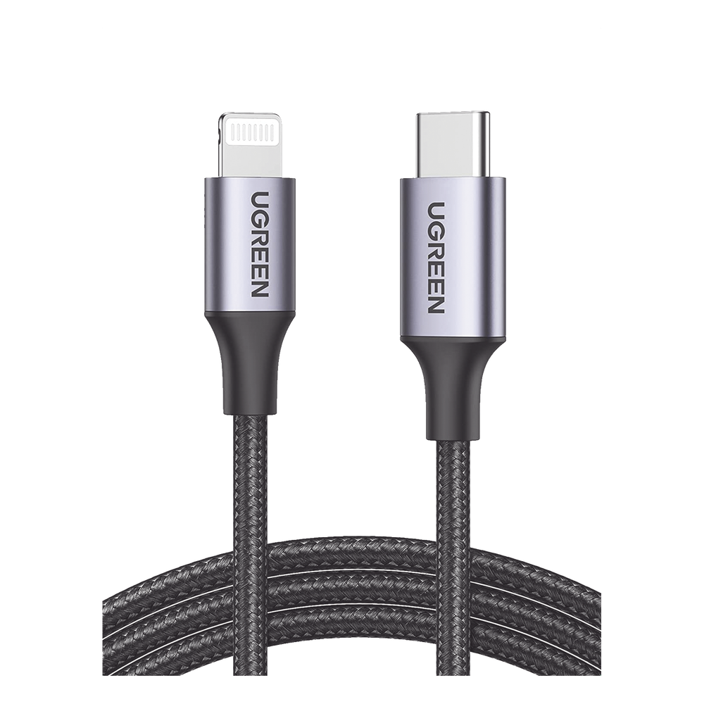 Cable USB-C a Lightning 1m (3.28ft) MFi Carga Rápida 60W 480 Mbps Nylon Trenzado Aluminio UGREEN 60759 - Imagen 1