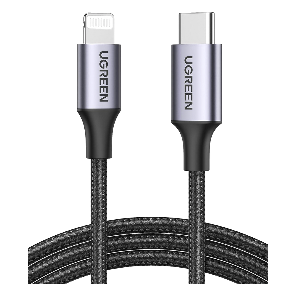 Cable USB-C a Lightning 2m (6.56ft) Certificado MFi Carga Rápida 60W 480 Mbps Nylon Trenzado UGREEN 60761 - Imagen 1