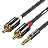 Cable Audio Premium Jack 3.5mm a 2 RCA 10 Metros Flexible Doble Blindaje Transferencia de Audio sin Pérdidas Caja de Aleación de Cobre Amplia Compatibilidad Diseño Duradero 60836 - SILYMX
