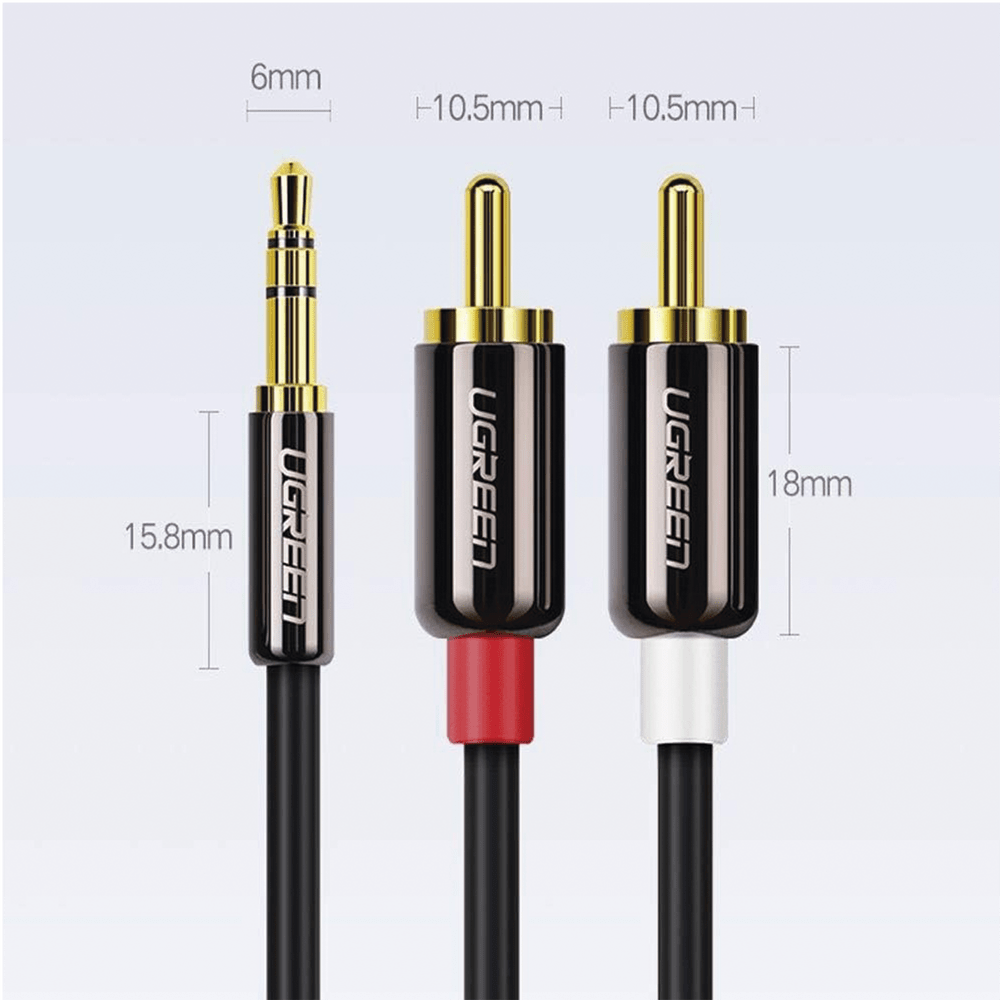 Cable Audio Premium Jack 3.5mm a 2 RCA 10 Metros Flexible Doble Blindaje Transferencia de Audio sin Pérdidas Caja de Aleación de Cobre Amplia Compatibilidad Diseño Duradero 60836 - SILYMX