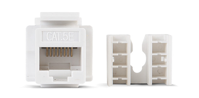 Conector Jack Cat5e Keystone Linkedpro con terminación 110 (Punchdown) para faceplate Color Blanco LP-KJ-505-WH - SILYMX