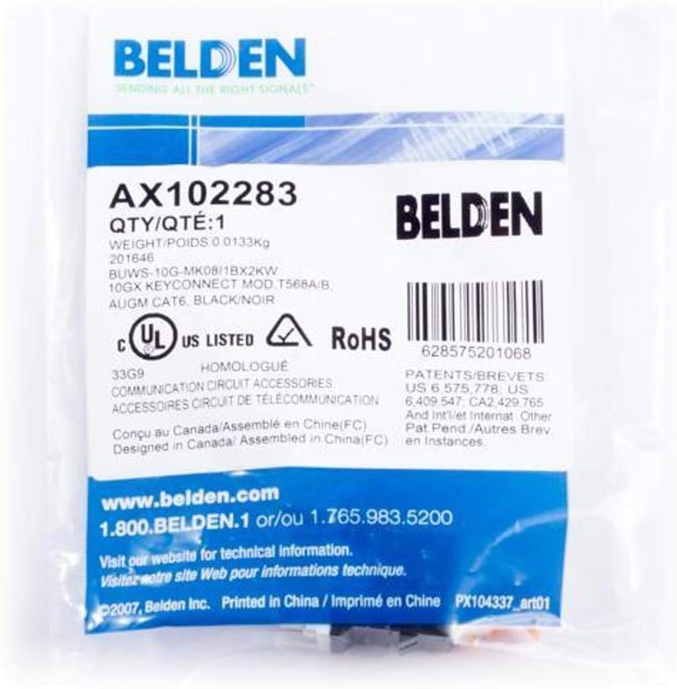 Jack Belden Categoría 6A Rj-45 Negro KEYCONNECT AX102283 - SILYMX