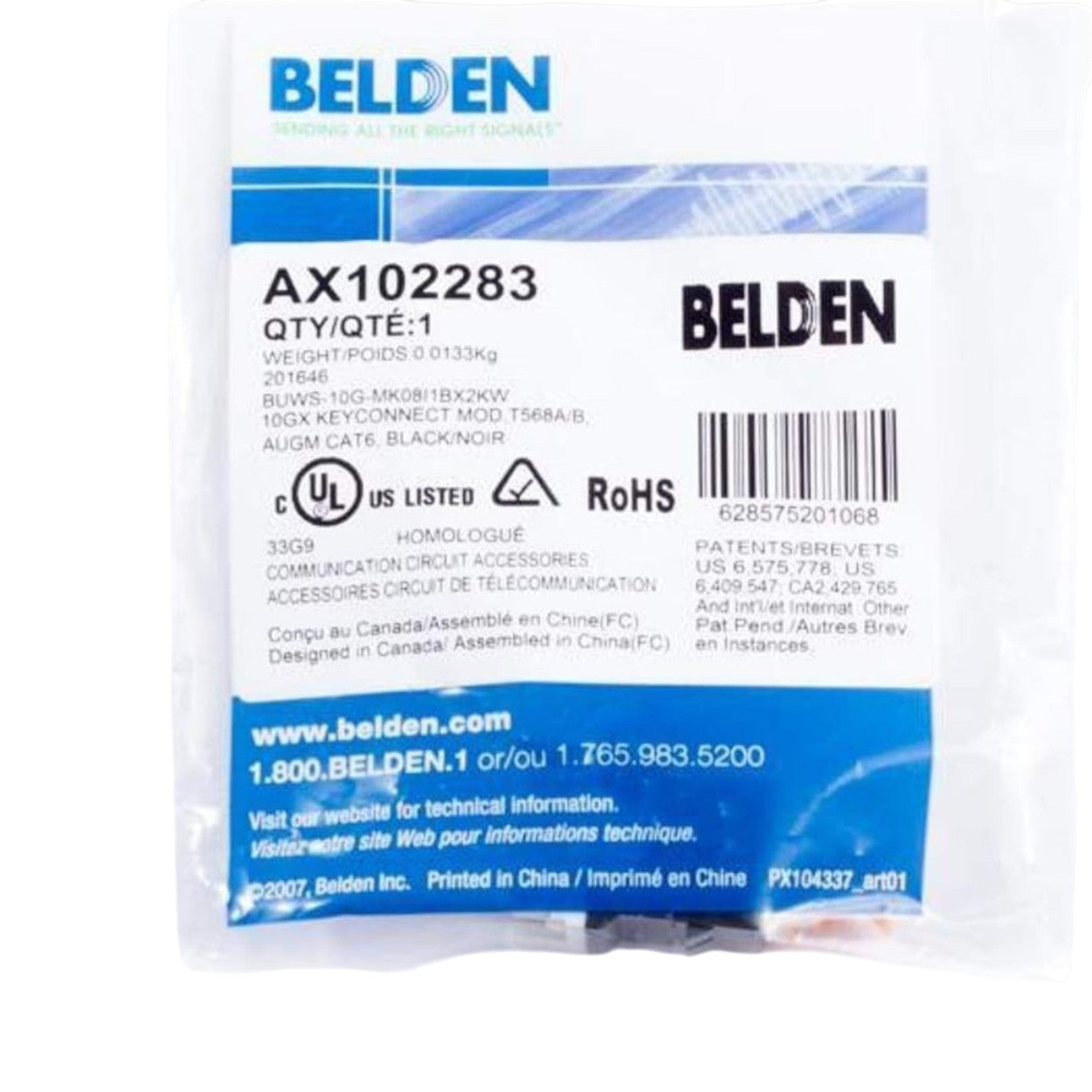 Jack Belden Categoría 6A Rj-45 Negro KEYCONNECT AX102283 - SILYMX