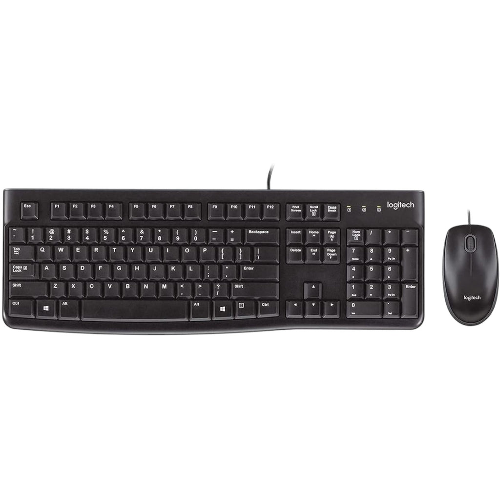 Kit De Teclado Y Mouse Logitech Combo Mk120 Estandar Negro 1000 Dpi 920-004428