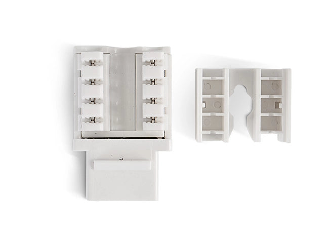 Conector Jack Cat5e Keystone Linkedpro con terminación 110 (Punchdown) para faceplate Color Blanco LP-KJ-505-WH - SILYMX