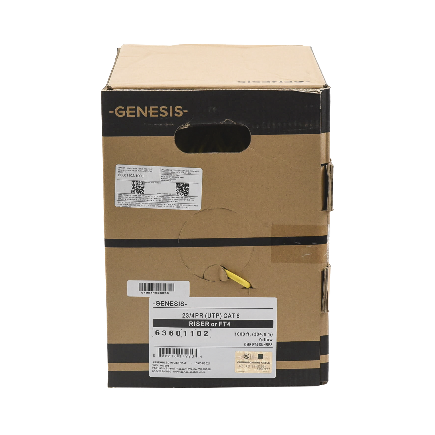 Bobina de Cable UTP Cat6 para Riser (CMR) Honeywell Genesis 6360 - 305m 6360-1102/1000 - SILYMX