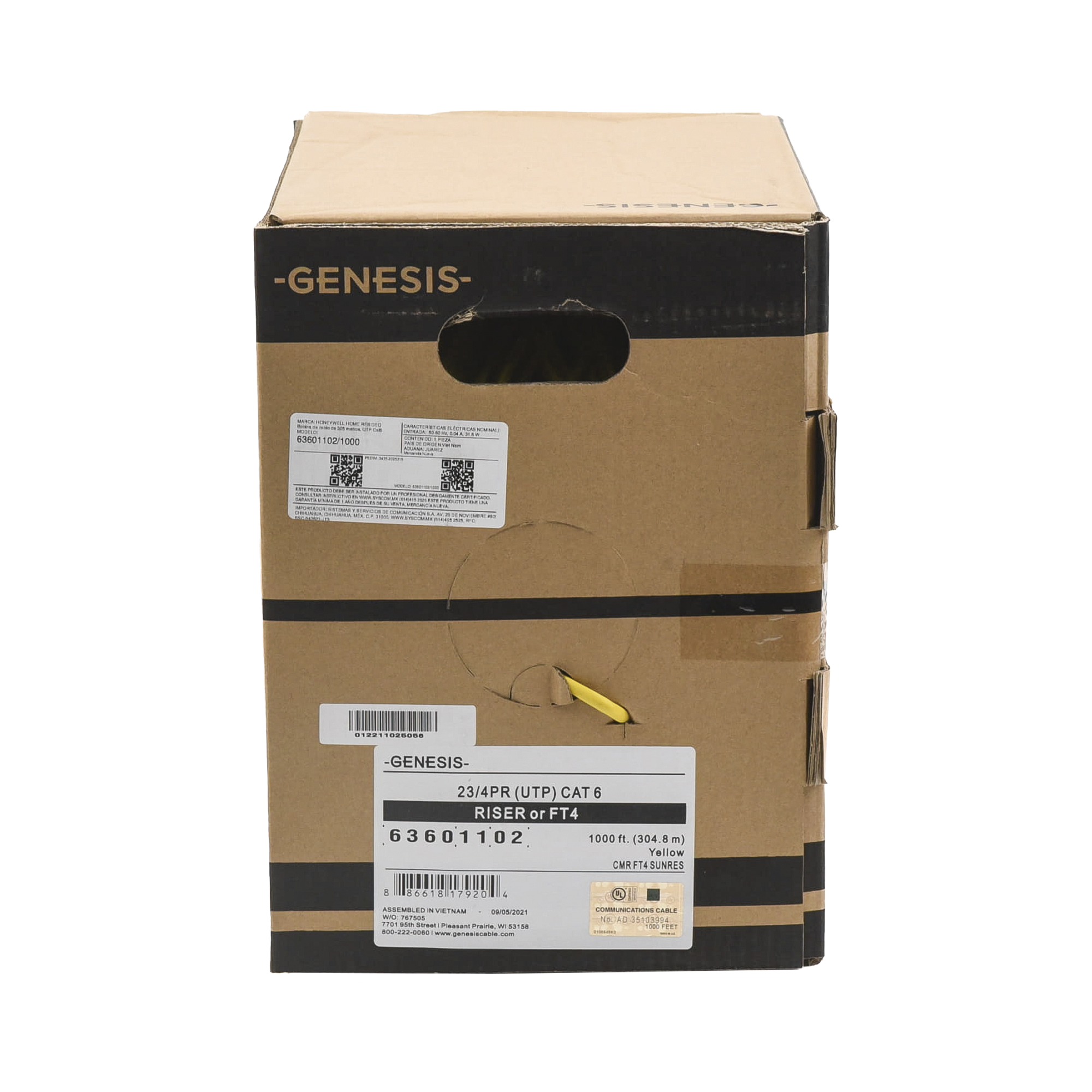Bobina de Cable UTP Cat6 para Riser (CMR) Honeywell Genesis 6360 - 305m 6360-1102/1000 - SILYMX