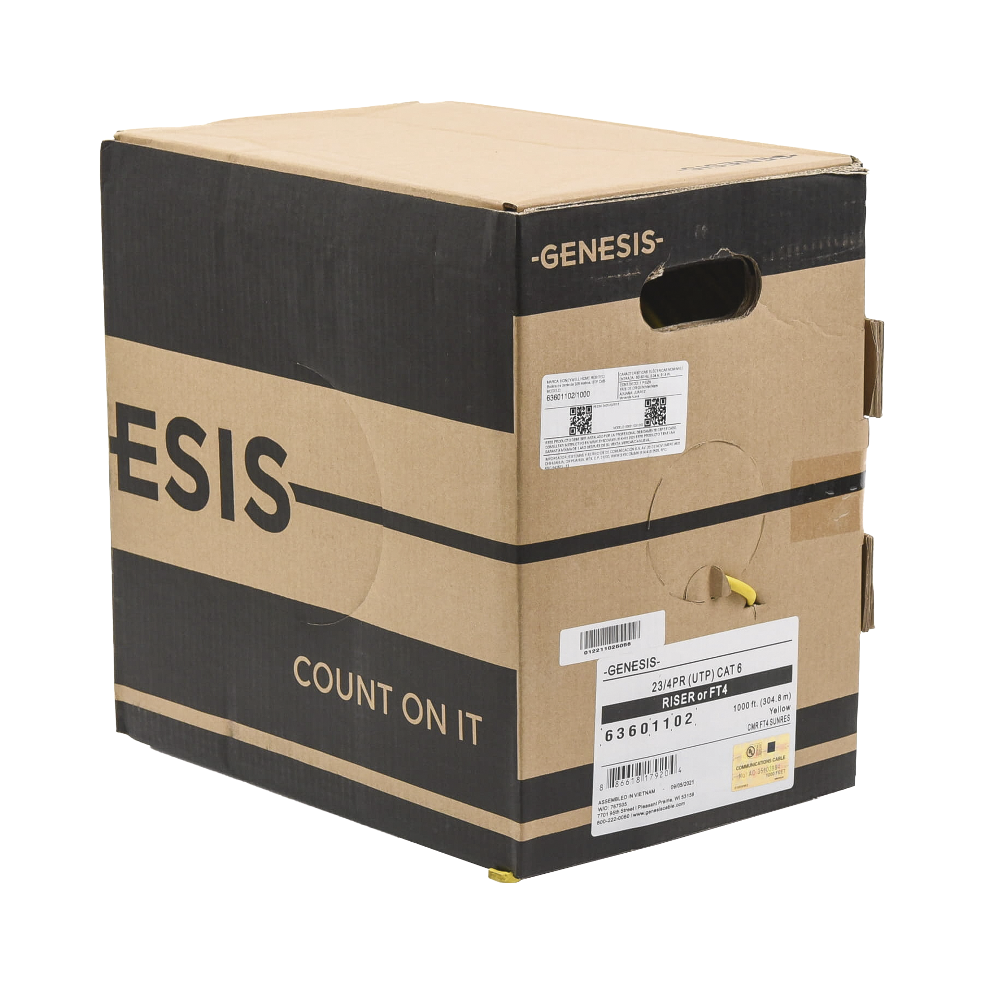 Bobina de Cable UTP Cat6 para Riser (CMR) Honeywell Genesis 6360 - 305m 6360-1102/1000 - SILYMX