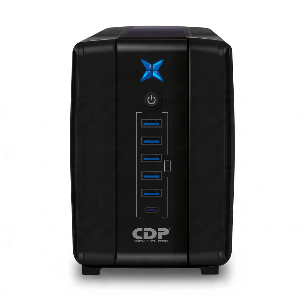 No Break UPS Interactivo 750VA/375W 8 Contactos AVR Batería 12V 7AH Chicago Digital Power CDP R-UPR758