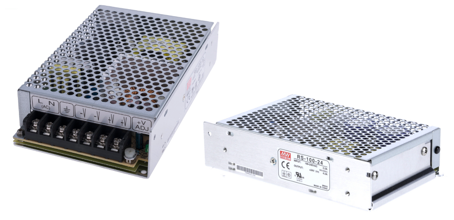 Fuente de Poder Industrial Conmutada MEANWELL 100W de Potencia 24Vcc 4.5A RS-100-24 - SILYMX