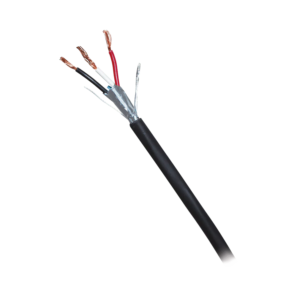 Bobina Cable Audio Seguridad 305m (1001ft) 3x18 AWG Blindado CMR Negro Belden 31T1801 0101000