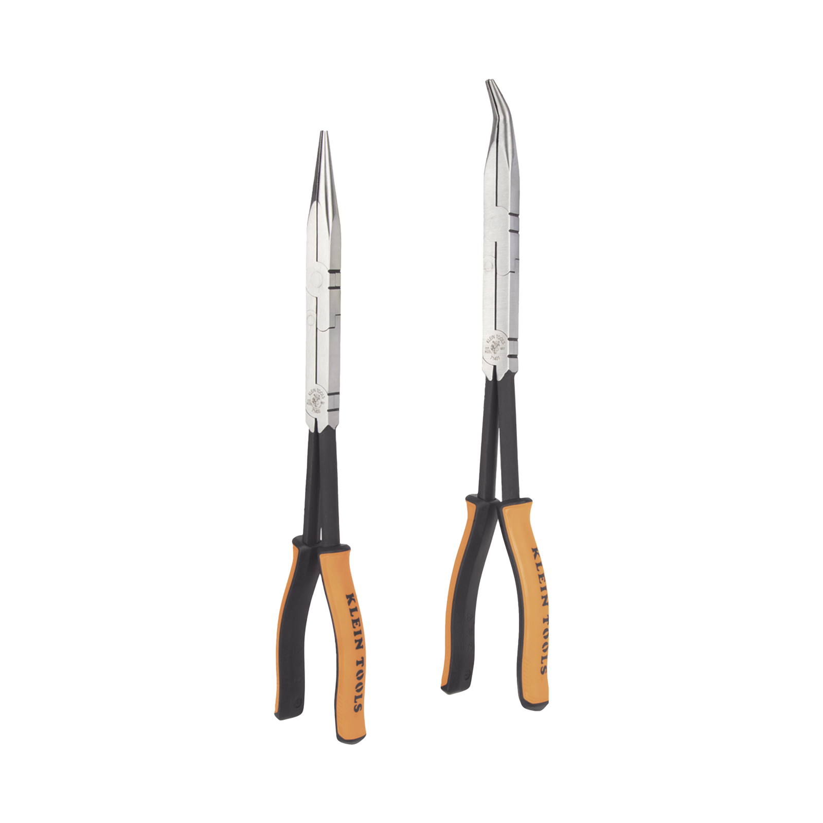 Juego de 2 Pinzas de Punta Doblada y Punta de Aguja de Gran Alcance 33 cm KLEIN TOOLS 71402 - SILYMX