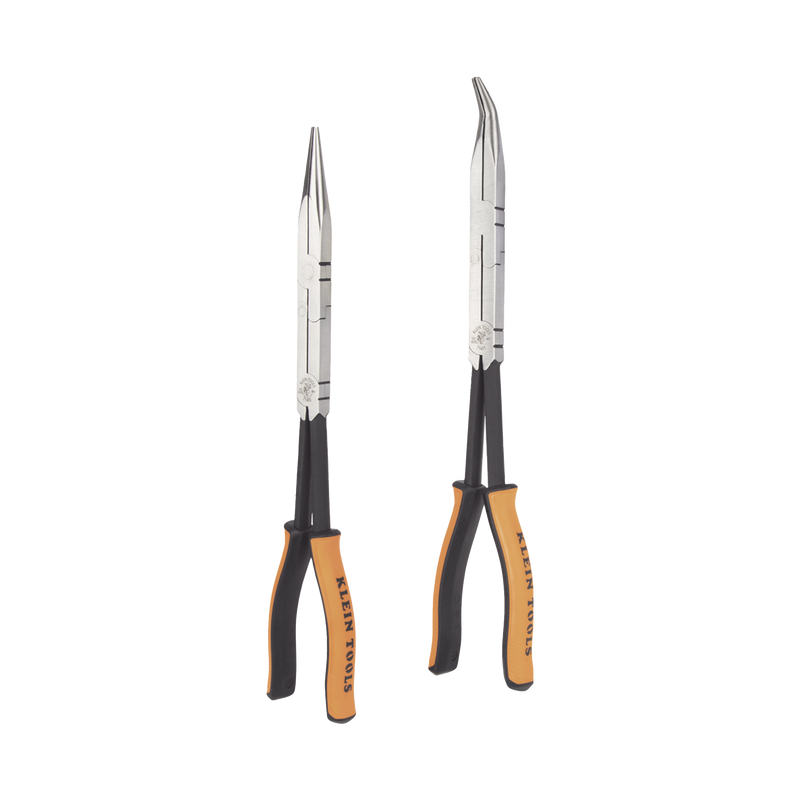 Juego de 2 Pinzas de Punta Doblada y Punta de Aguja de Gran Alcance 33 cm KLEIN TOOLS 71402 - SILYMX