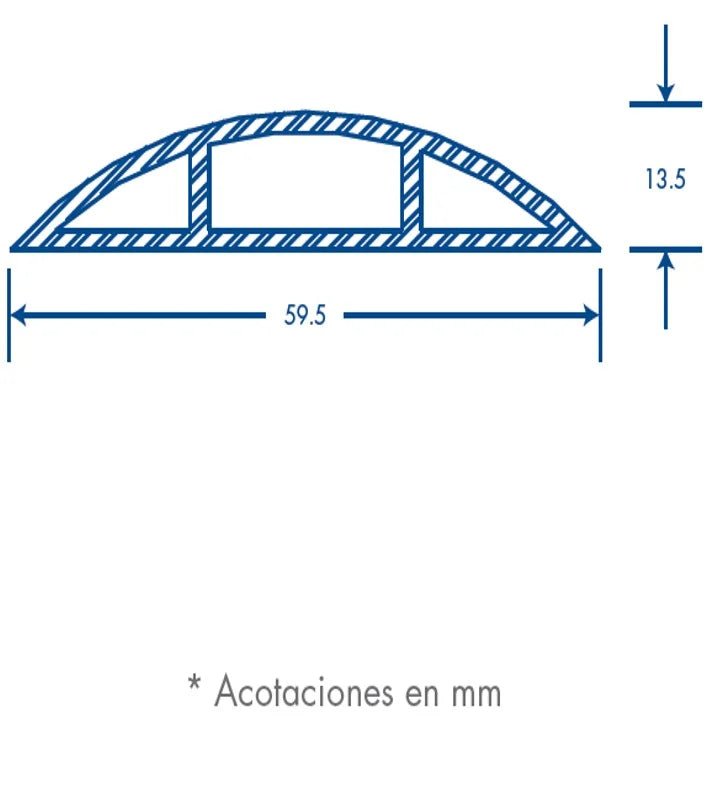 Canaleta flexible negra de PVC auto extinguible, para instalaciones eléctricas en piso ó zóclo (Rollo de 25mts.) (9300-05040) - SILYMX