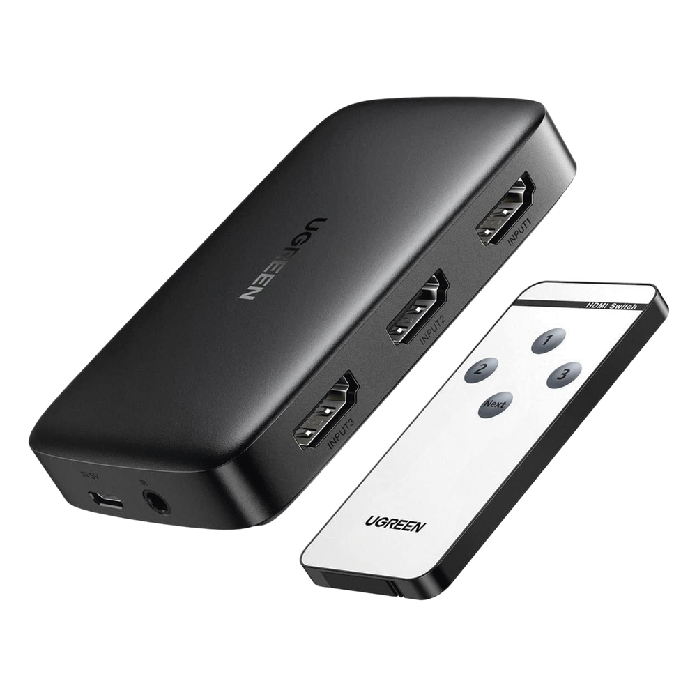 Conmutador HDMI 3 Entradas a 1 Salida 4K@30Hz 3D Control Remoto IR Indicador LED UGREEN 80125 - Imagen 1