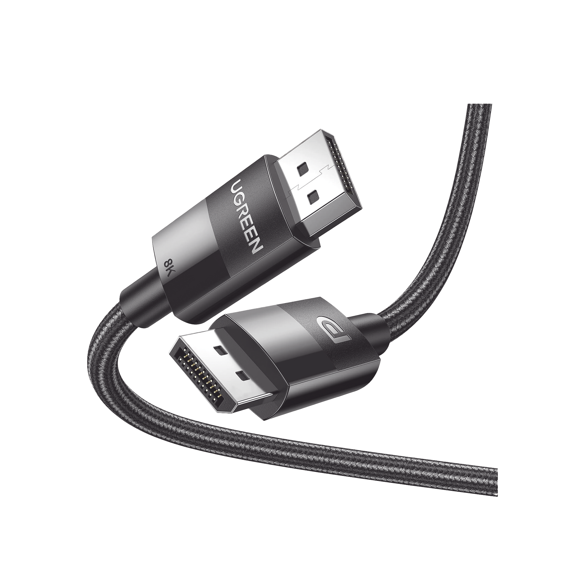 Cable DisplayPort 1.4 UGREEN 80392 · 2m · 8K@60Hz · 32.4Gbps · HDR · 3D · Nylon Trenzado · Conectores Oro - SILYMX