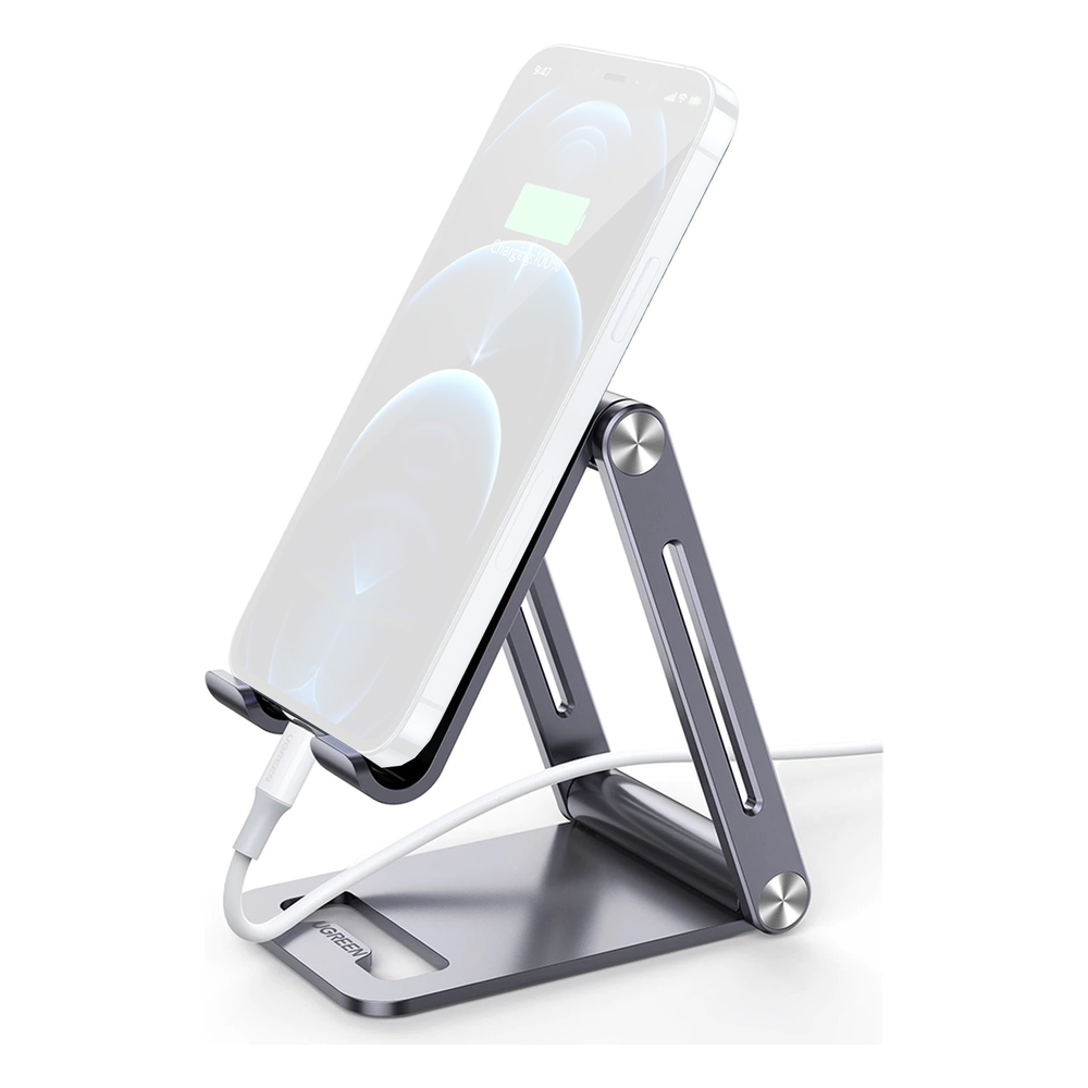 Soporte de Escritorio Plegable para Celular Aluminio Multi Ángulo 4.7" a 7.9" Gris UGREEN 80708 - Imagen 2