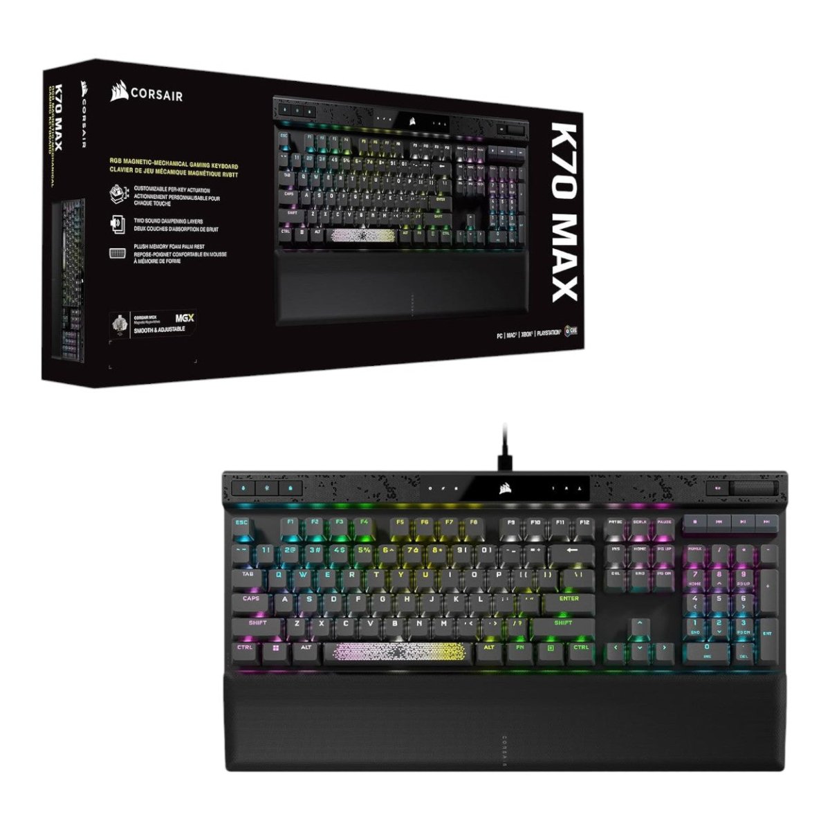 Teclado Gaming CORSAIR K70 MAX CH-910961G-NA RGB - SILYMX