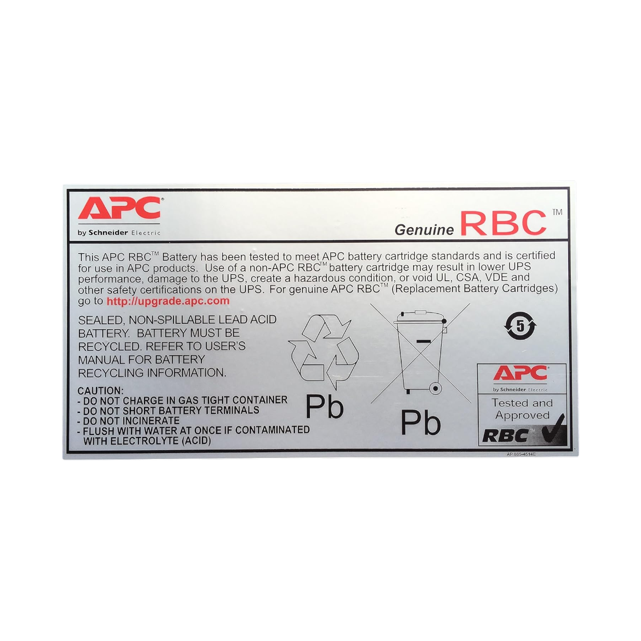Batería de Reemplazo APC APCRBC140 192 V 5 Ah Cartucho #140