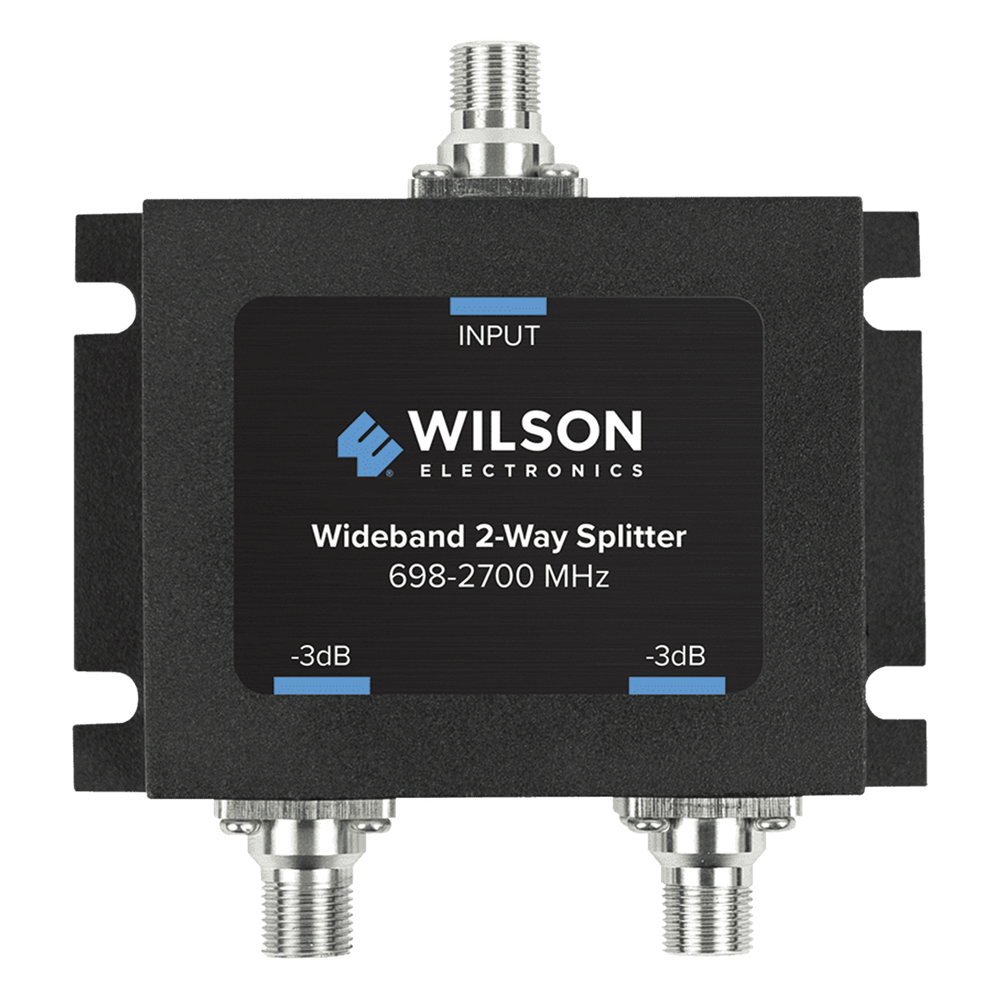 Divisor de potencia de 2 vías para la distribución de señal a dos antenas de servicio | 3 dB de pérdida por puerto | Conectores F hembra WILSONPRO / WEBOOST - Imagen 1