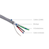 Bobina de Cable Belden 4x22 AWG Blindado Estañado Para instrumentación 305 Metros 8723 0601000 - SILYMX
