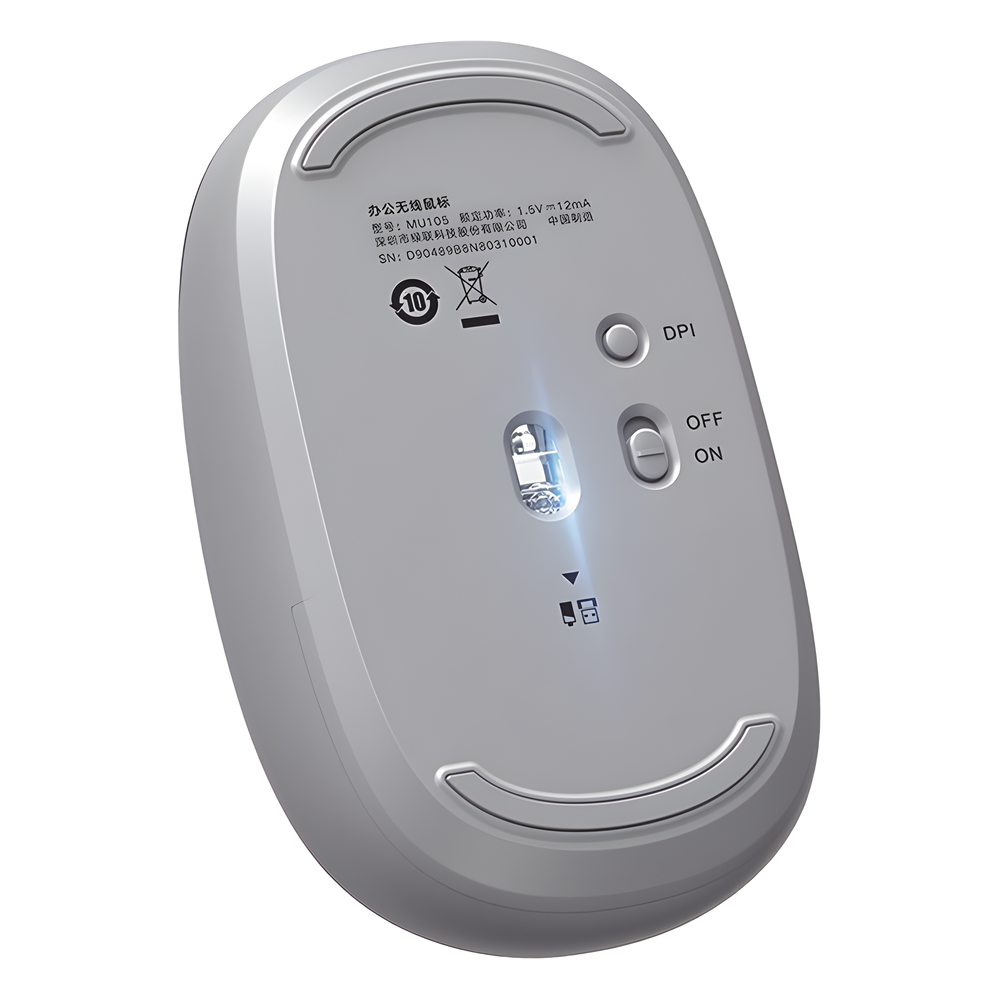 Mouse Inalámbrico Silencioso 2.4 GHz 2400 DPI 3 Botones Alcance 10m (32.8ft) Ergonómico UGREEN 90669 - Imagen 2